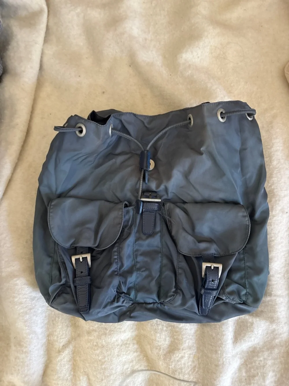 Prada vintage Navy Nylon Backpack - Picture 5 of 9